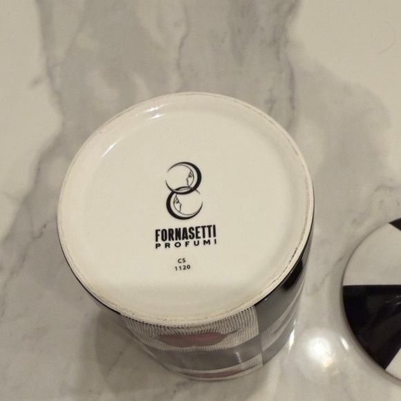 Fornasetti Black and White Candle Holder with Red Lips - Picture 2 of 3